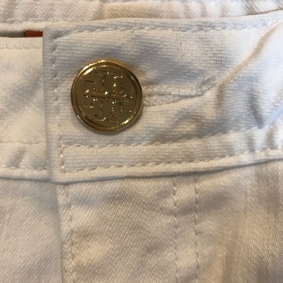 ▪️Tory Burch Cropped Slim Boot White Jeans - Picture 4 of 15